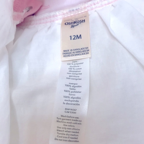 ** SOLD **  OSHKOSH B’GOSH Bunny vest back overall dress 12M - Picture 5 of 7